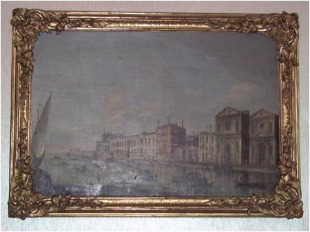Na stench obrazy s romantickmi krajinkami z 19. storoia.