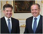 Prezident Andrej Kiska prijal ministra zahraninch vec Miroslava Lajka 