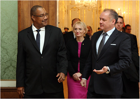 27.11.2014 - Patrick Herminie, predseda Nrodnho zhromadenia Seychelskej republiky, na prijat u prezidenta SR