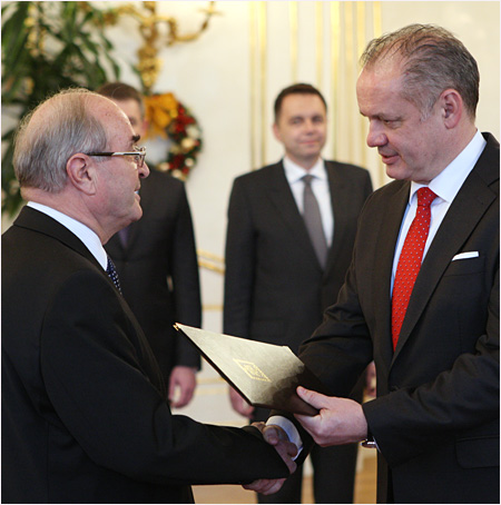 Prezident SR vymenoval guvernra Nrodnej banky Slovenska