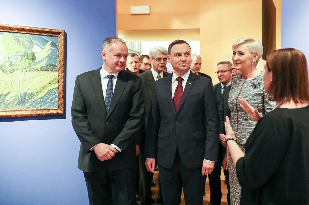 Slovenský a poľský prezident navštívili výstavu Košická moderna