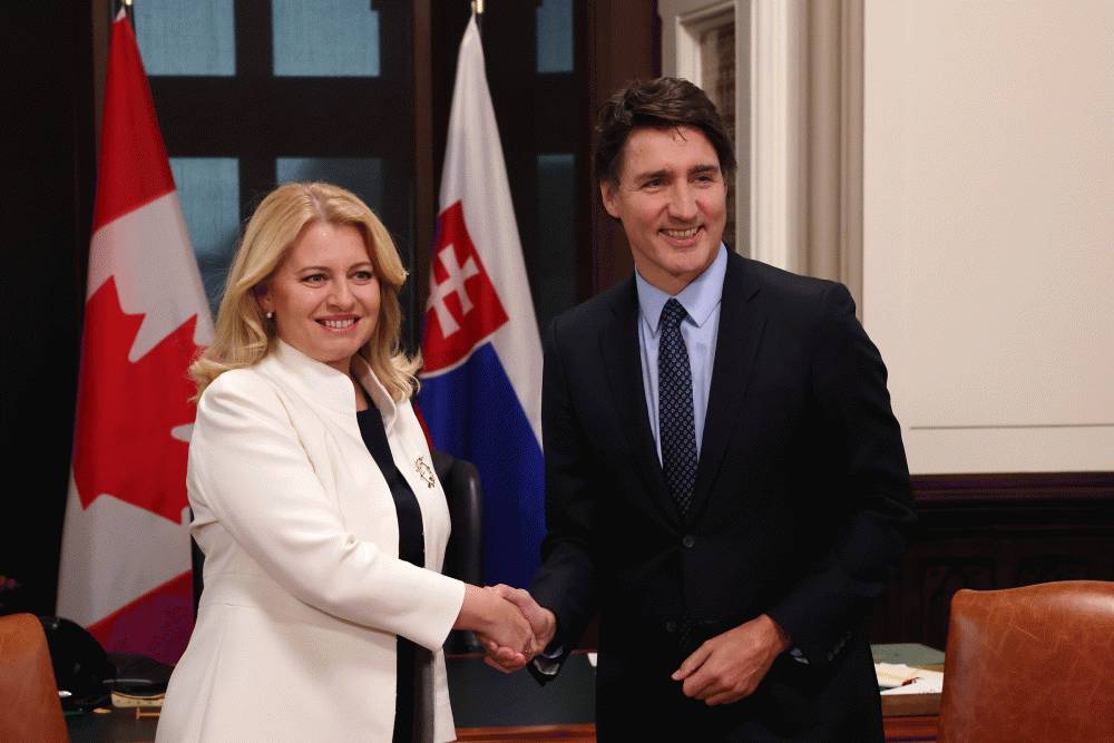 Prezidentku v Kanade privítal premiér Justin Trudeau