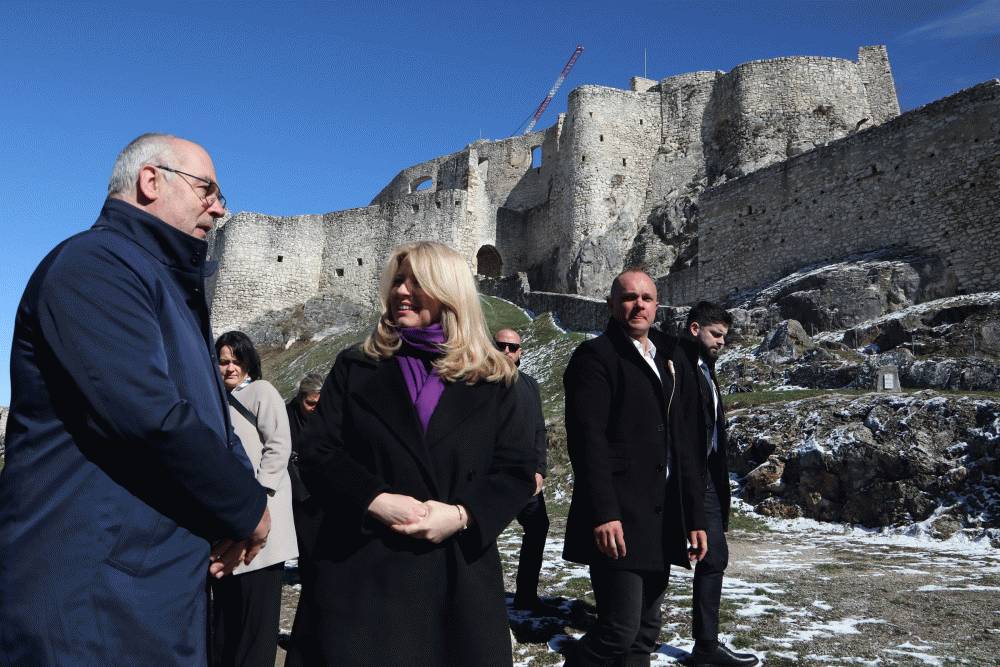 Prezidentka navštívila Spišský hrad spolu s estónskym prezidentom