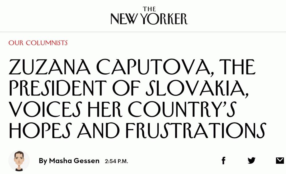 O prezidentke píše magazín The New Yorker aj ďalšie svetové médiá