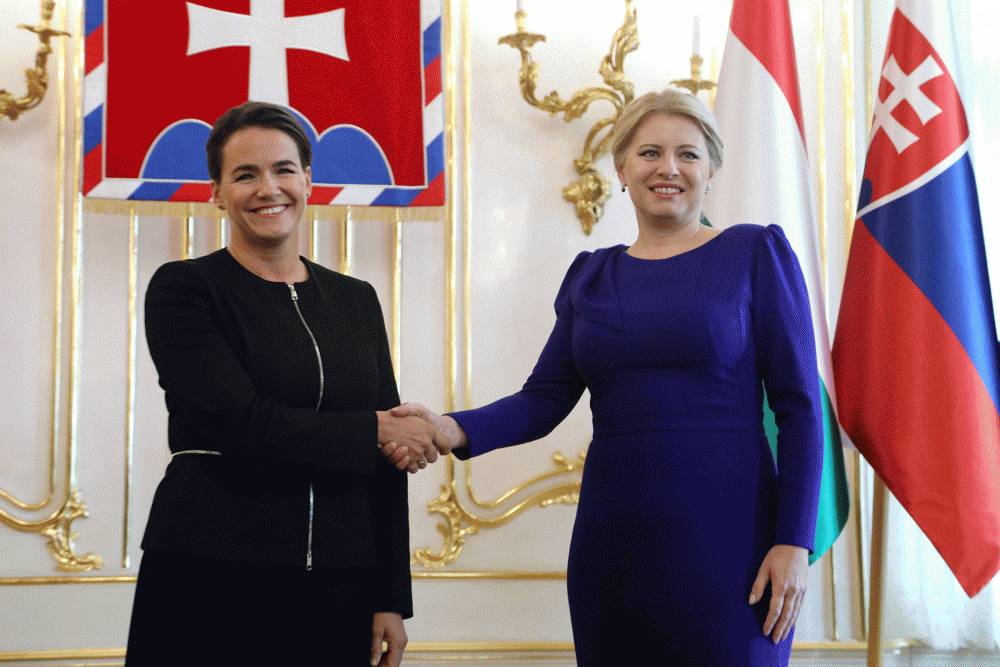 President of Hungary arrives for first visit to Slovakia